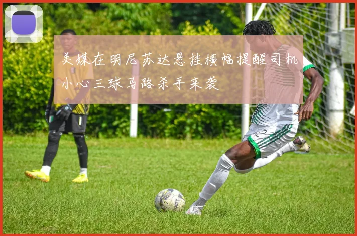 美媒在明尼苏达悬挂横幅提醒司机小心三球马路杀手来袭